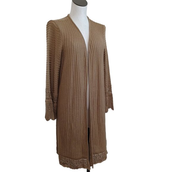 Greige Cardigan Sweater Open Front Long Line NEW Womens XL - Picture 13 of 13